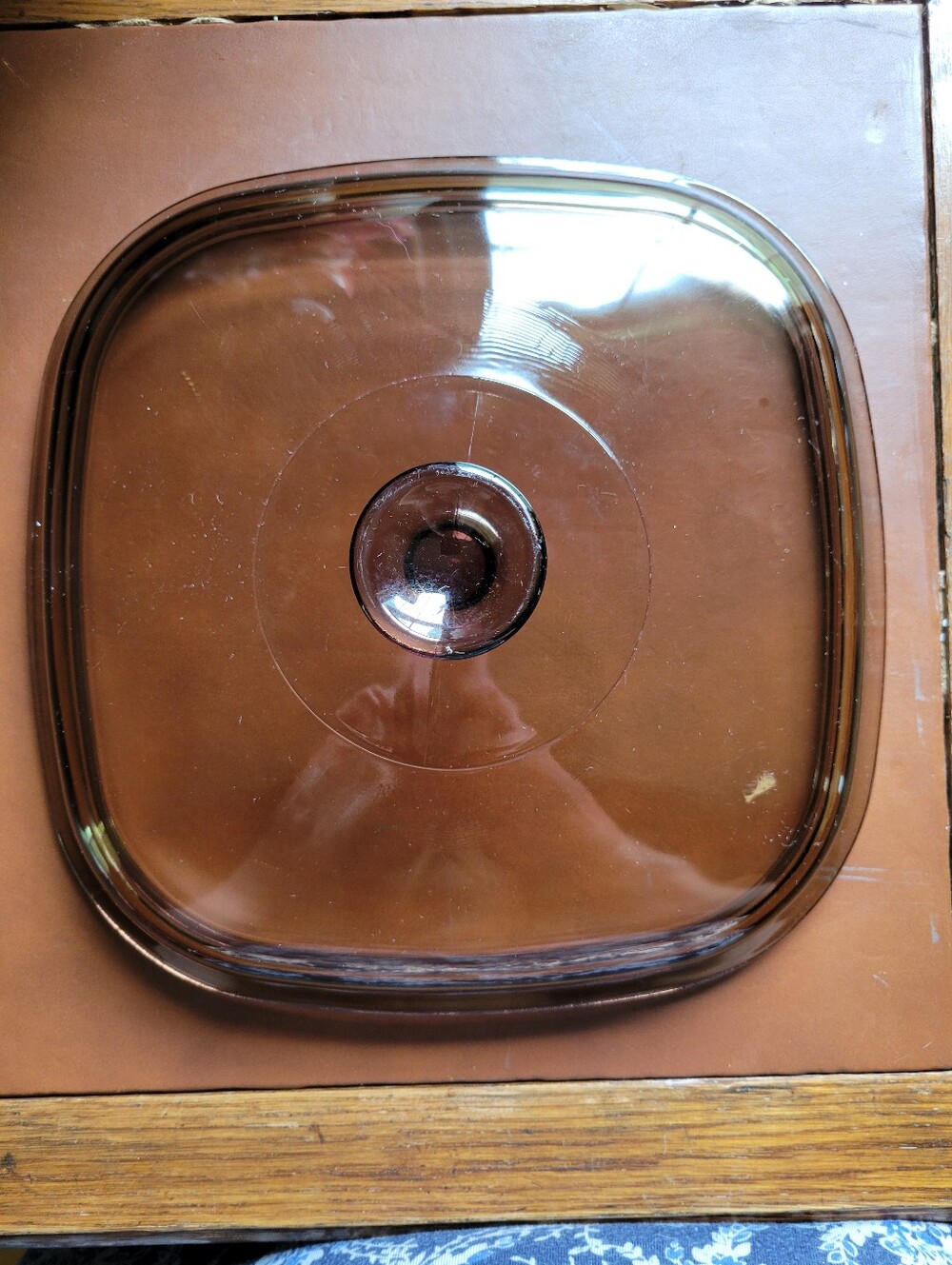 Pyrex Amber Glass Lid #A-12-C, Replacement Cover for A-5-B Casserole Dish 9.75"